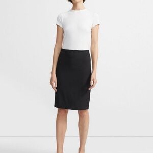 Theory Womens Black Midi Pencil Skirt Size 2